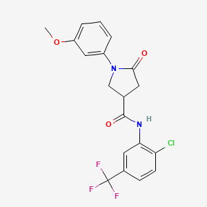 molecular formula C19H16ClF3N2O3 B4156645 N-[2-chloro-5-(trifluoromethyl)phenyl]-1-(3-methoxyphenyl)-5-oxopyrrolidine-3-carboxamide 