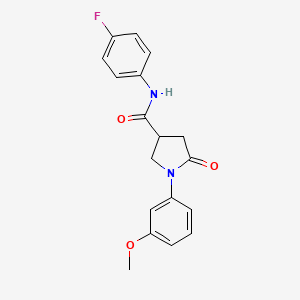 N-(4-fluorophenyl)-1-(3-methoxyphenyl)-5-oxopyrrolidine-3-carboxamide