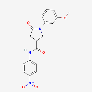 molecular formula C18H17N3O5 B4156657 1-(3-methoxyphenyl)-N-(4-nitrophenyl)-5-oxopyrrolidine-3-carboxamide 