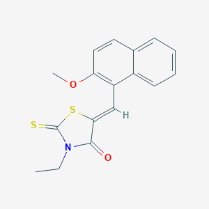 molecular formula C17H15NO2S2 B415666 3-Ethyl-5-[(2-methoxy-1-naphthyl)methylene]-2-thioxo-1,3-thiazolidin-4-one 