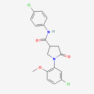 molecular formula C18H16Cl2N2O3 B4156667 1-(5-chloro-2-methoxyphenyl)-N-(4-chlorophenyl)-5-oxopyrrolidine-3-carboxamide 