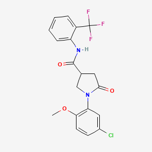 1-(5-chloro-2-methoxyphenyl)-5-oxo-N-[2-(trifluoromethyl)phenyl]pyrrolidine-3-carboxamide