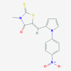 molecular formula C15H11N3O3S2 B415668 5-[(1-{4-nitrophenyl}-1H-pyrrol-2-yl)methylene]-3-methyl-2-thioxo-1,3-thiazolidin-4-one 