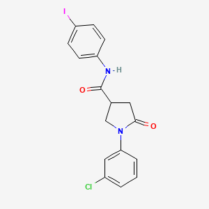 molecular formula C17H14ClIN2O2 B4156705 1-(3-chlorophenyl)-N-(4-iodophenyl)-5-oxopyrrolidine-3-carboxamide 