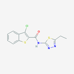 molecular formula C13H10ClN3OS2 B415671 3-chloro-N-(5-ethyl-1,3,4-thiadiazol-2-yl)-1-benzothiophene-2-carboxamide 