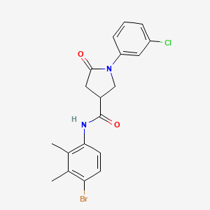 molecular formula C19H18BrClN2O2 B4156710 N-(4-bromo-2,3-dimethylphenyl)-1-(3-chlorophenyl)-5-oxopyrrolidine-3-carboxamide 