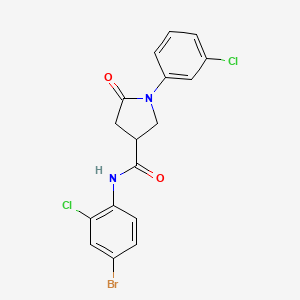 molecular formula C17H13BrCl2N2O2 B4156711 N-(4-bromo-2-chlorophenyl)-1-(3-chlorophenyl)-5-oxopyrrolidine-3-carboxamide 