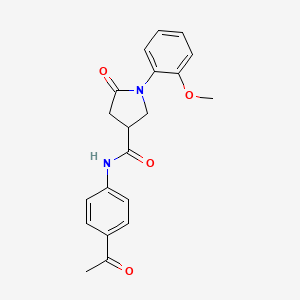 molecular formula C20H20N2O4 B4156737 N-(4-acetylphenyl)-1-(2-methoxyphenyl)-5-oxopyrrolidine-3-carboxamide 