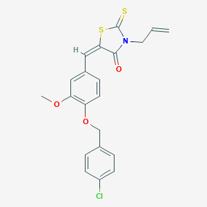 molecular formula C21H18ClNO3S2 B415674 3-Allyl-5-{4-[(4-chlorobenzyl)oxy]-3-methoxybenzylidene}-2-thioxo-1,3-thiazolidin-4-one 