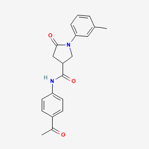 molecular formula C20H20N2O3 B4156753 N-(4-acetylphenyl)-1-(3-methylphenyl)-5-oxopyrrolidine-3-carboxamide 