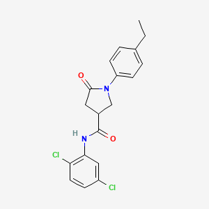 molecular formula C19H18Cl2N2O2 B4156754 N-(2,5-dichlorophenyl)-1-(4-ethylphenyl)-5-oxo-3-pyrrolidinecarboxamide 