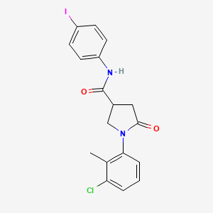 molecular formula C18H16ClIN2O2 B4156770 1-(3-chloro-2-methylphenyl)-N-(4-iodophenyl)-5-oxopyrrolidine-3-carboxamide 