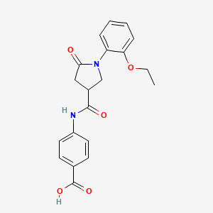 molecular formula C20H20N2O5 B4156783 4-({[1-(2-ethoxyphenyl)-5-oxo-3-pyrrolidinyl]carbonyl}amino)benzoic acid 