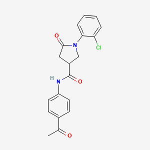 molecular formula C19H17ClN2O3 B4156798 N-(4-acetylphenyl)-1-(2-chlorophenyl)-5-oxopyrrolidine-3-carboxamide 