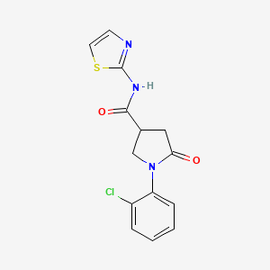 molecular formula C14H12ClN3O2S B4156802 1-(2-chlorophenyl)-5-oxo-N-(1,3-thiazol-2-yl)pyrrolidine-3-carboxamide 