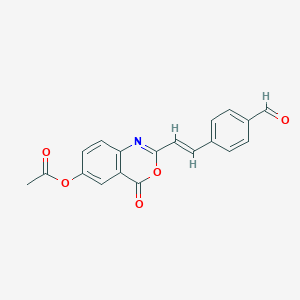 2-[2-(4-formylphenyl)vinyl]-4-oxo-4H-3,1-benzoxazin-6-yl acetate