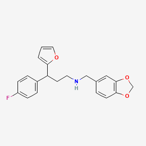 molecular formula C21H20FNO3 B4156830 N-(1,3-benzodioxol-5-ylmethyl)-3-(4-fluorophenyl)-3-(furan-2-yl)propan-1-amine 