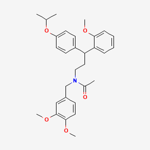 molecular formula C30H37NO5 B4156853 N-(3,4-dimethoxybenzyl)-N-[3-(4-isopropoxyphenyl)-3-(2-methoxyphenyl)propyl]acetamide 