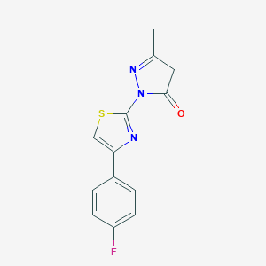 molecular formula C13H10FN3OS B415686 2-[4-(4-fluorophenyl)-2-thiazolyl]-5-methyl-4H-pyrazol-3-one 
