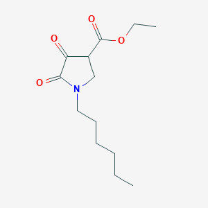 molecular formula C13H21NO4 B4156887 ethyl 1-hexyl-4,5-dioxo-3-pyrrolidinecarboxylate 