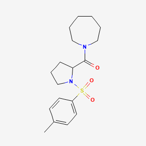 molecular formula C18H26N2O3S B4156896 1-{1-[(4-methylphenyl)sulfonyl]prolyl}azepane 