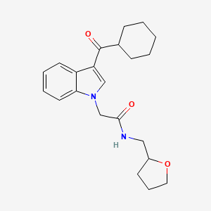 2-[3-(cyclohexanecarbonyl)indol-1-yl]-N-(oxolan-2-ylmethyl)acetamide