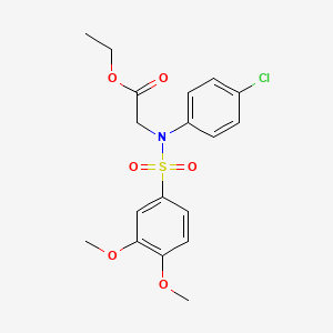 ethyl N-(4-chlorophenyl)-N-[(3,4-dimethoxyphenyl)sulfonyl]glycinate