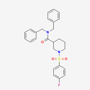 N,N-dibenzyl-1-[(4-fluorophenyl)sulfonyl]-3-piperidinecarboxamide