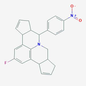 molecular formula C24H21FN2O2 B415695 2-Fluoro-7-{4-nitrophenyl}-3b,6,6a,7,9,9a,10,12a-octahydrocyclopenta[c]cyclopenta[4,5]pyrido[3,2,1-ij]quinoline 
