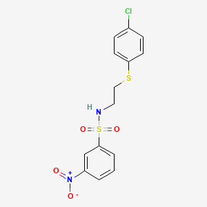 molecular formula C14H13ClN2O4S2 B4156957 N-{2-[(4-chlorophenyl)thio]ethyl}-3-nitrobenzenesulfonamide 