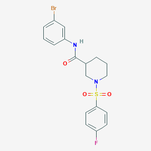 molecular formula C18H18BrFN2O3S B4156960 N-(3-bromophenyl)-1-[(4-fluorophenyl)sulfonyl]-3-piperidinecarboxamide 