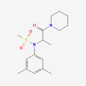 molecular formula C17H26N2O3S B4156981 N-(3,5-dimethylphenyl)-N-[1-methyl-2-oxo-2-(1-piperidinyl)ethyl]methanesulfonamide 