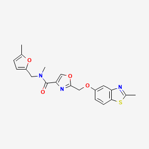 molecular formula C20H19N3O4S B4156988 N-methyl-2-{[(2-methyl-1,3-benzothiazol-5-yl)oxy]methyl}-N-[(5-methyl-2-furyl)methyl]-1,3-oxazole-4-carboxamide 