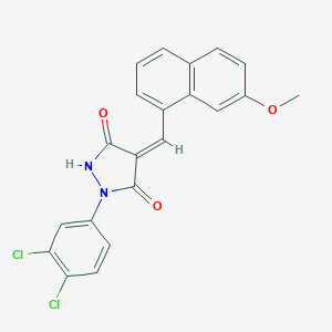 molecular formula C21H14Cl2N2O3 B415699 1-(3,4-Dichlorophenyl)-4-[(7-methoxy-1-naphthyl)methylene]-3,5-pyrazolidinedione 