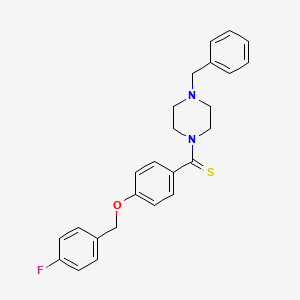 molecular formula C25H25FN2OS B4156992 1-benzyl-4-({4-[(4-fluorobenzyl)oxy]phenyl}carbonothioyl)piperazine 