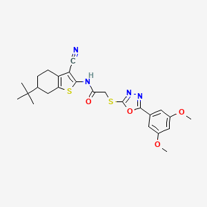 N-(6-tert-butyl-3-cyano-4,5,6,7-tetrahydro-1-benzothien-2-yl)-2-{[5-(3,5-dimethoxyphenyl)-1,3,4-oxadiazol-2-yl]thio}acetamide