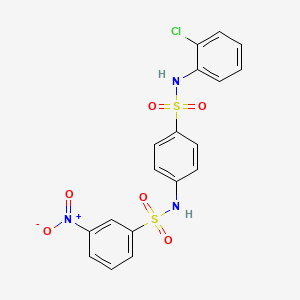 molecular formula C18H14ClN3O6S2 B4157039 N-(4-{[(2-chlorophenyl)amino]sulfonyl}phenyl)-3-nitrobenzenesulfonamide 