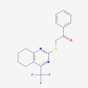 1-phenyl-2-{[4-(trifluoromethyl)-5,6,7,8-tetrahydro-2-quinazolinyl]thio}ethanone