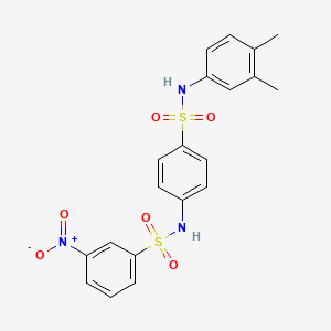 molecular formula C20H19N3O6S2 B4157051 N-(4-{[(3,4-dimethylphenyl)amino]sulfonyl}phenyl)-3-nitrobenzenesulfonamide 