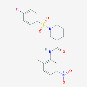 1-(4-fluorophenyl)sulfonyl-N-(2-methyl-5-nitrophenyl)piperidine-3-carboxamide