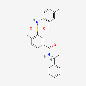 3-{[(2,4-dimethylphenyl)amino]sulfonyl}-4-methyl-N-(1-phenylethyl)benzamide