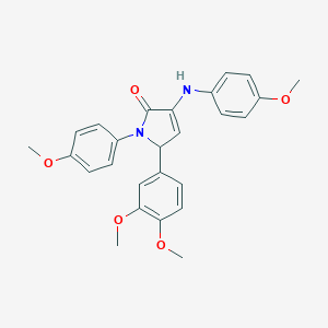 molecular formula C26H26N2O5 B415707 5-(3,4-Dimethoxy-phenyl)-1-(4-methoxy-phenyl)-3-(4-methoxy-phenylamino)-1,5-dihydro-pyrrol-2-one 