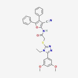 N-(3-cyano-4,5-diphenyl-2-furyl)-2-{[5-(3,5-dimethoxyphenyl)-4-ethyl-4H-1,2,4-triazol-3-yl]thio}acetamide