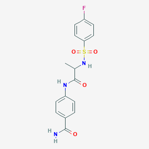 4-[2-[(4-Fluorophenyl)sulfonylamino]propanoylamino]benzamide