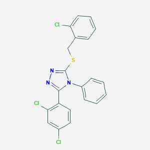 molecular formula C21H14Cl3N3S B415711 2-chlorobenzyl 5-(2,4-dichlorophenyl)-4-phenyl-4H-1,2,4-triazol-3-yl sulfide 