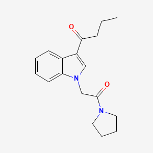 molecular formula C18H22N2O2 B4157121 1-{1-[2-oxo-2-(1-pyrrolidinyl)ethyl]-1H-indol-3-yl}-1-butanone 