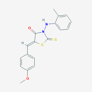 molecular formula C18H16N2O2S2 B415713 5-(4-Methoxybenzylidene)-2-thioxo-3-(2-toluidino)-1,3-thiazolidin-4-one 