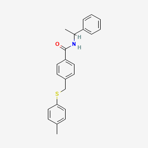 molecular formula C23H23NOS B4157135 4-{[(4-methylphenyl)thio]methyl}-N-(1-phenylethyl)benzamide 