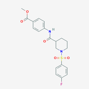 Methyl 4-[[1-(4-fluorophenyl)sulfonylpiperidine-3-carbonyl]amino]benzoate