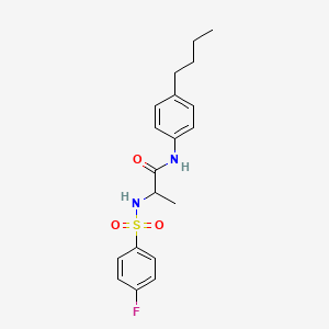 molecular formula C19H23FN2O3S B4157156 N-(4-butylphenyl)-2-[(4-fluorophenyl)sulfonylamino]propanamide 